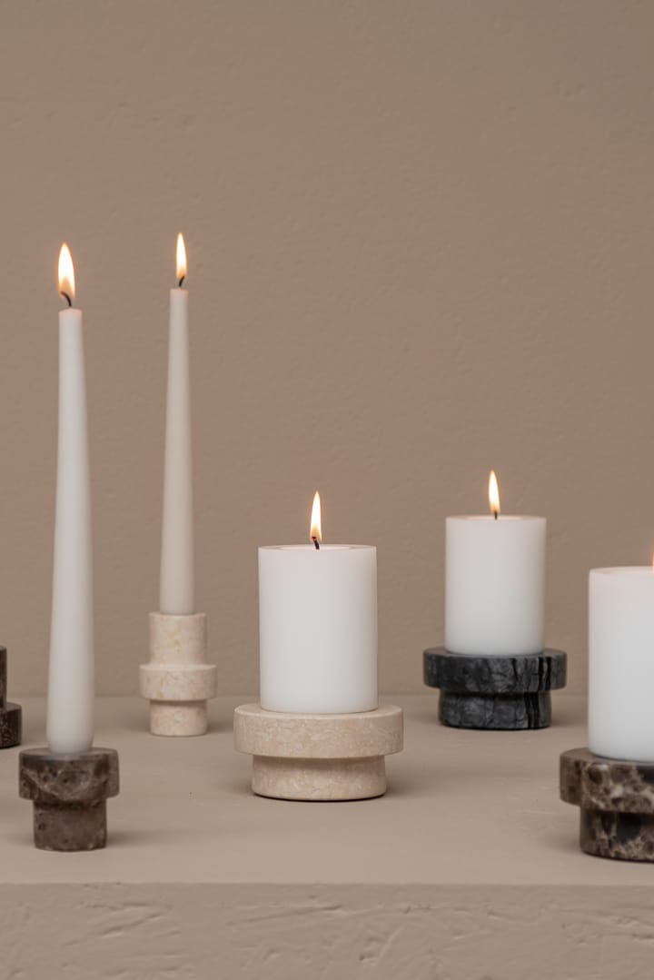 Marble lysestage til bloklys 5 cm, Sand Mette Ditmer
