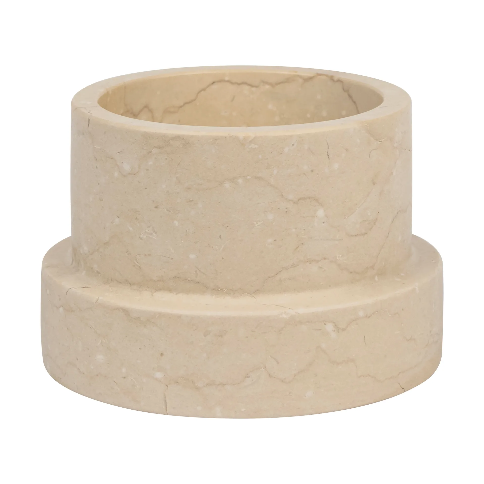 Marble lysestage til bloklys 6,5 cm, Sand Mette Ditmer