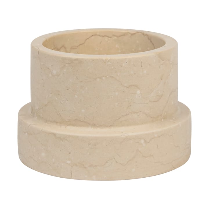 Marble lysestage til bloklys 6,5 cm - Sand - Mette Ditmer