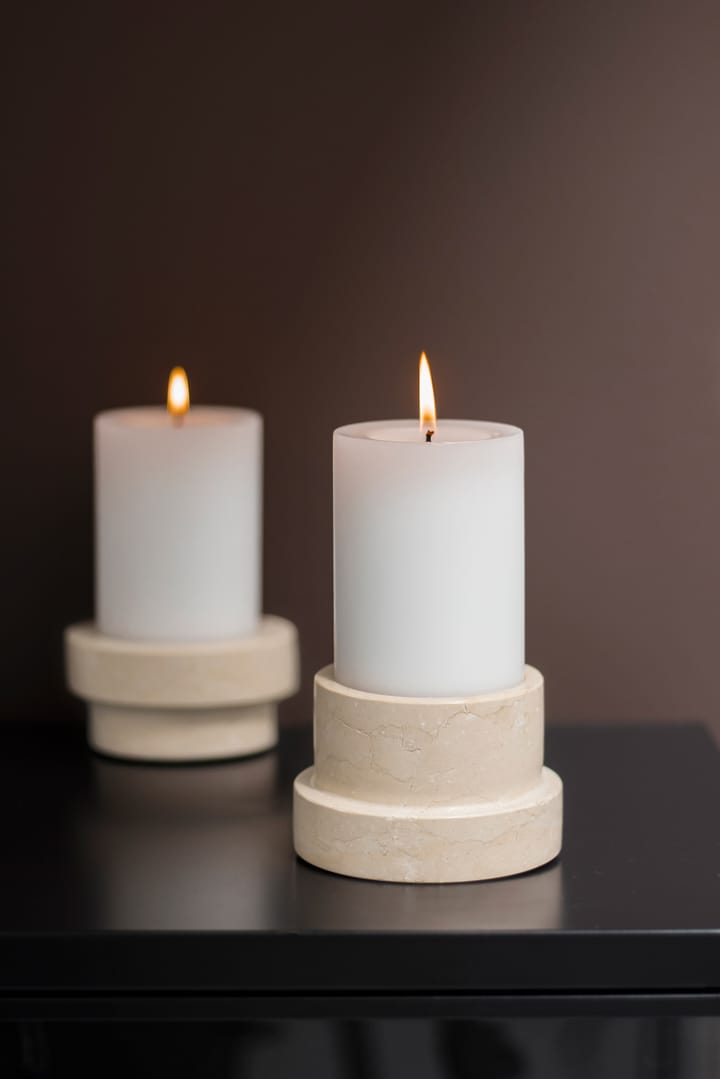 Marble lysestage til bloklys 6,5 cm, Sand Mette Ditmer