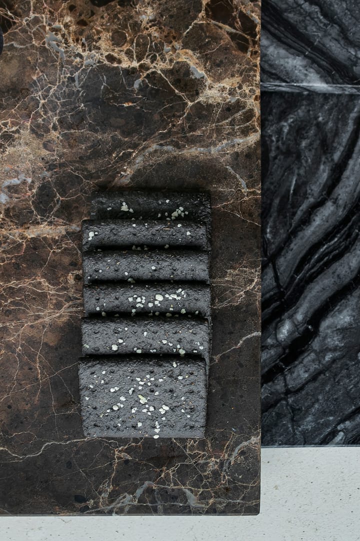 Marble serveringsbakke large 18x38 cm, Black-grey Mette Ditmer