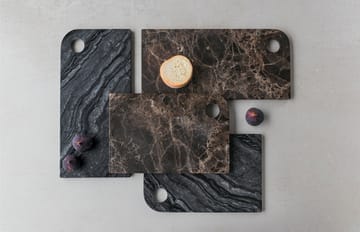 Marble serveringsbakke large 18x38 cm - Black-grey - Mette Ditmer