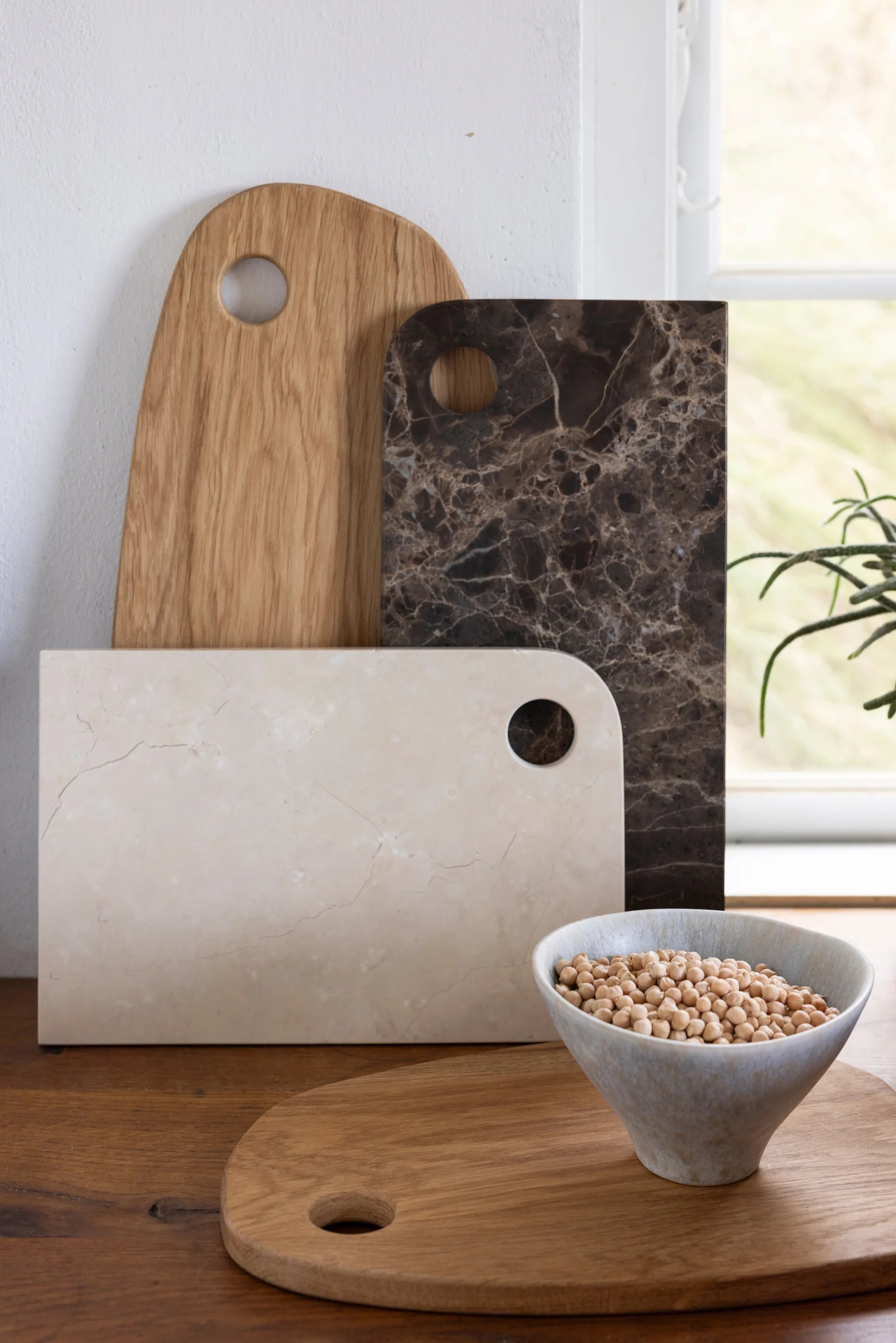 Marmor serveringsbakke medium 20x30 cm, Sand Mette Ditmer