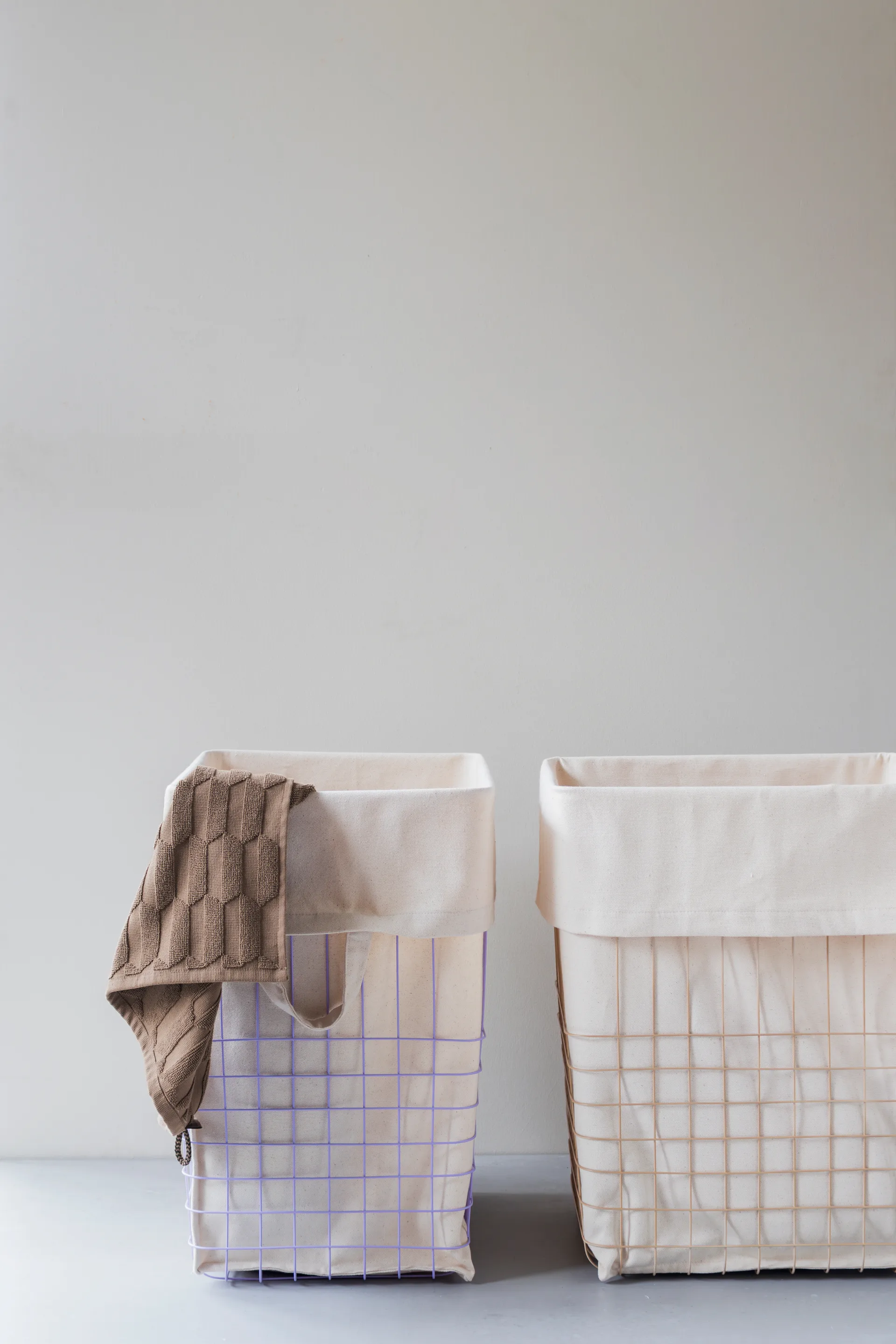 Store-it opbevaringskurv med bomuldspose large, Sand Mette Ditmer