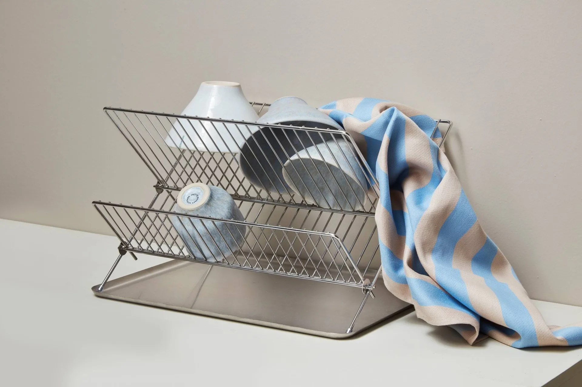 Stripes viskestykke 50x70 cm 2-pak, Blue-Beige (blå-beige), 50x70 cm Mette Ditmer