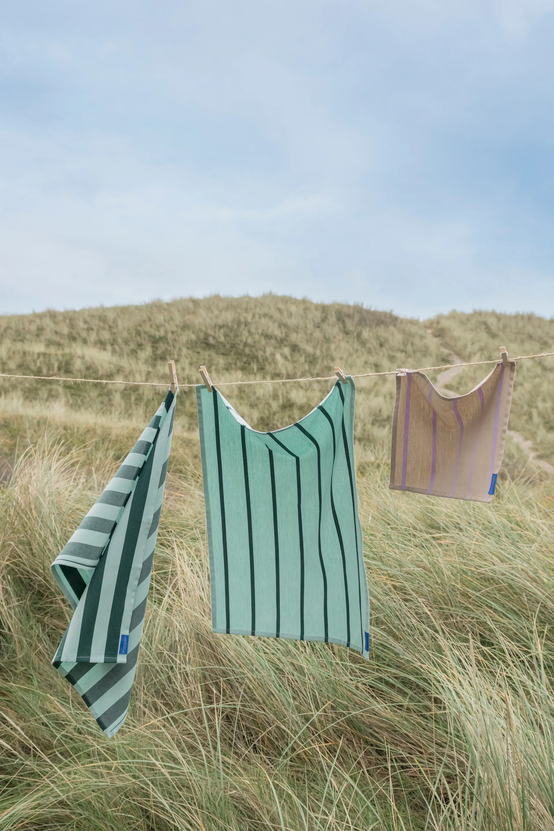 Stripes viskestykke 50x70 cm 2-pak, Mint Mette Ditmer