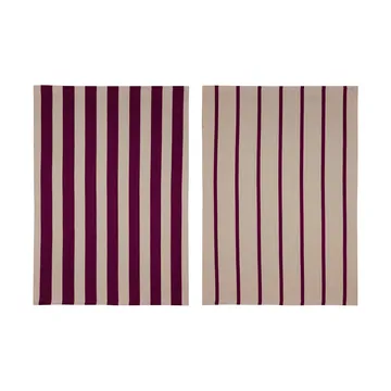 Stripes viskestykke 50x70 cm 2-pak - Red-Beige (rød-beige), 50x70 cm - Mette Ditmer