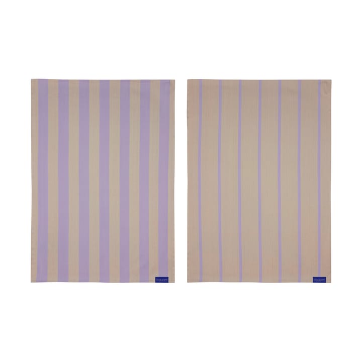 Stripes viskestykke 50x70 cm 2-pak - Sand - Mette Ditmer