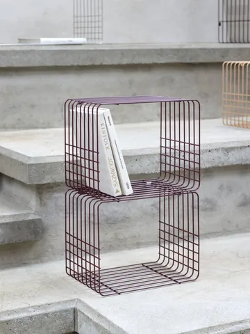 Wire hylde - Short, rød, 26x38x30,5 cm - Mette Ditmer