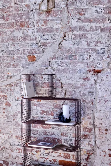 Wire hylde - Short, rød, 26x38x30,5 cm - Mette Ditmer