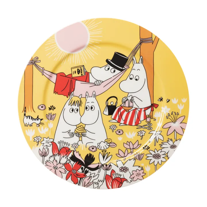 Familiehygge mumi serveringsfad - Gul, 30 cm - Moomin Arabia