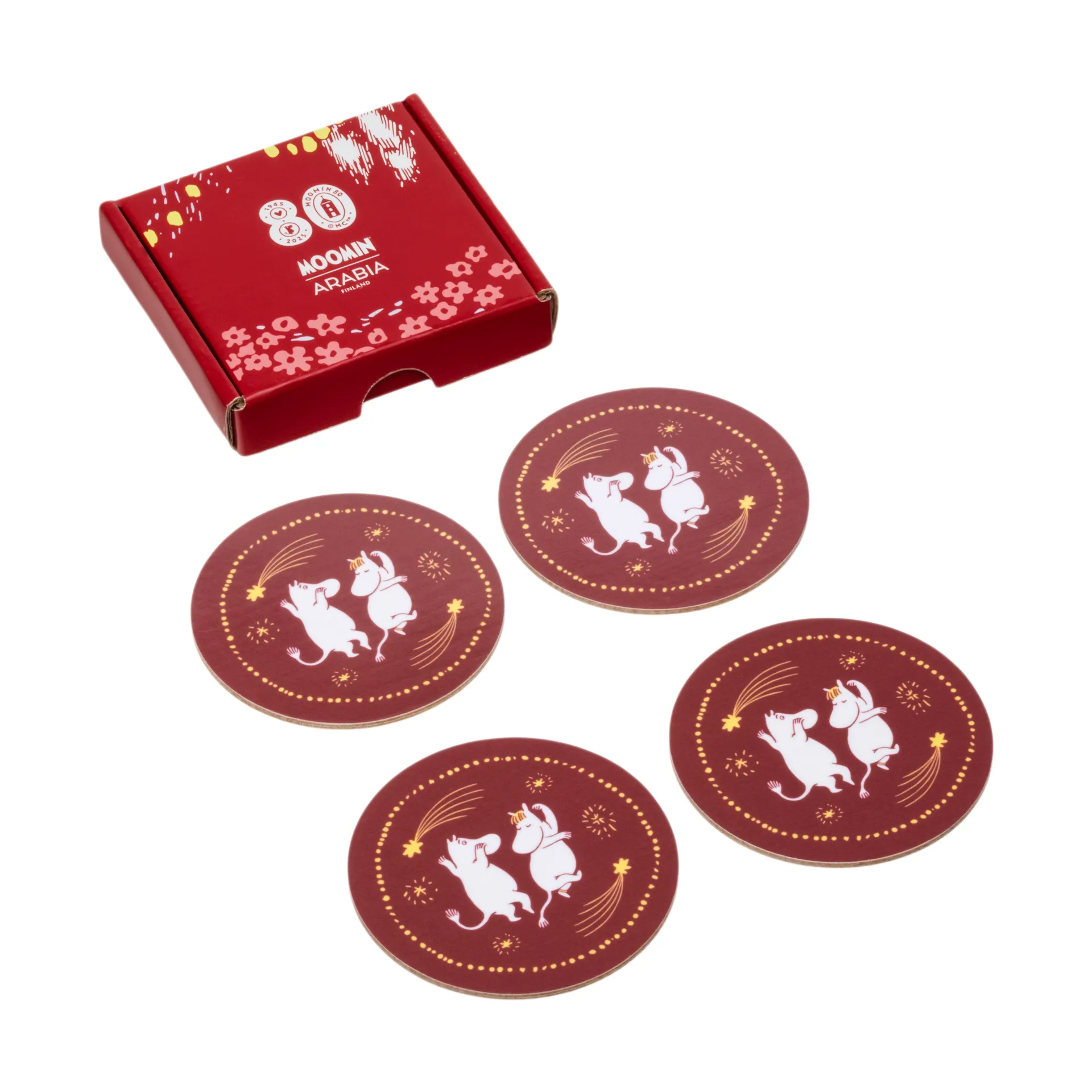 Festlige stunder glasbrikker 4-pak, Ø9 cm Moomin Arabia