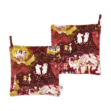 Festlige stunder mumi grydelapper 2-pak - 22x22 cm - Moomin Arabia