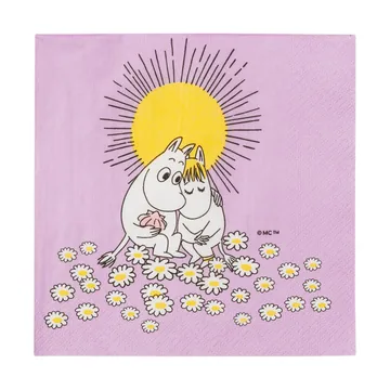 Forelskede Mumitrolde papirserviet 33x33 cm - 20-pak - Moomin Arabia