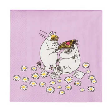 Forelskede Mumitrolde papirserviet 33x33 cm - 20-pak - Moomin Arabia
