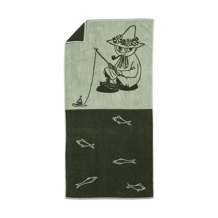 Mumi badehåndklæde 70x140 cm - Snusmumriken grøn - Moomin Arabia