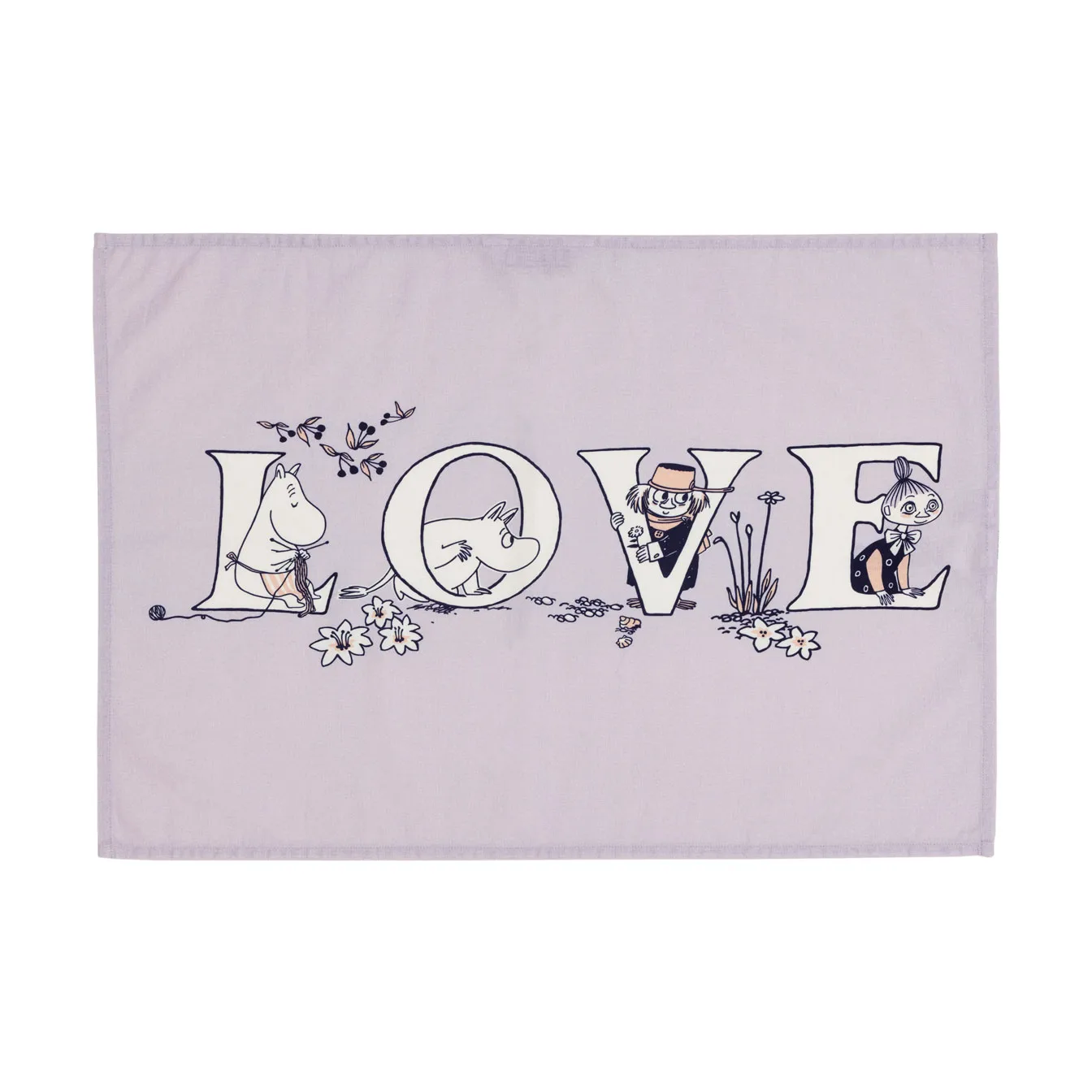 Mumi viskestykke 50x70 cm 2 dele, Alfabet Moomin Arabia