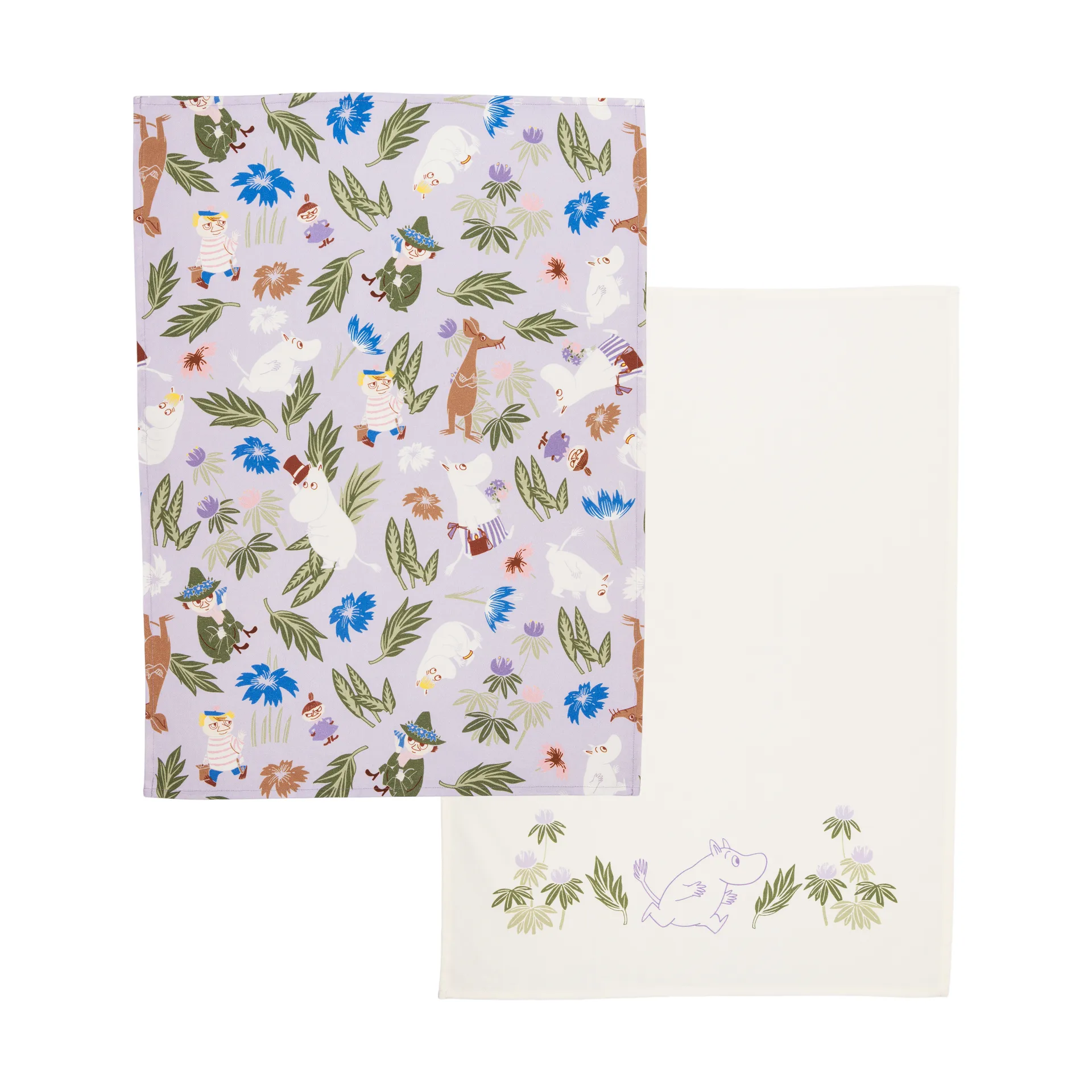 Mumi viskestykke 50x70 cm 2 dele, Lilla-off-white Moomin Arabia