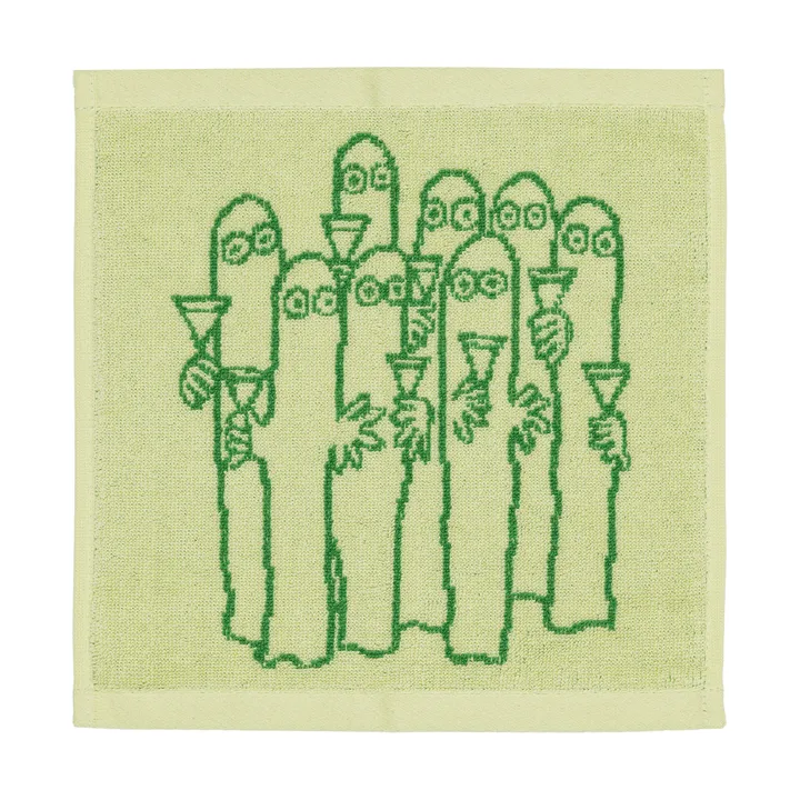 Mumin håndklæde 25x25 cm - Hattifnattarna, grøn - Moomin Arabia
