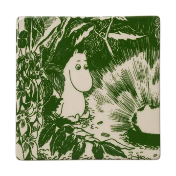 Mystikens skog Mumin glasunderlag - Grøn, 10x10 cm, 2-pak - Moomin Arabia