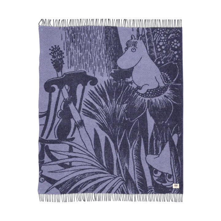 Mystikens skog Mumin uldtæppe - Blå, 130x170 cm - Moomin Arabia