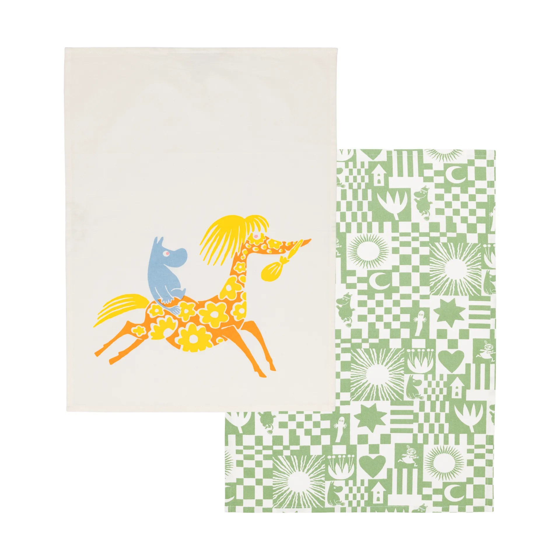 Party mumi viskestykke 50x70 cm 2 dele, Grøn Moomin Arabia