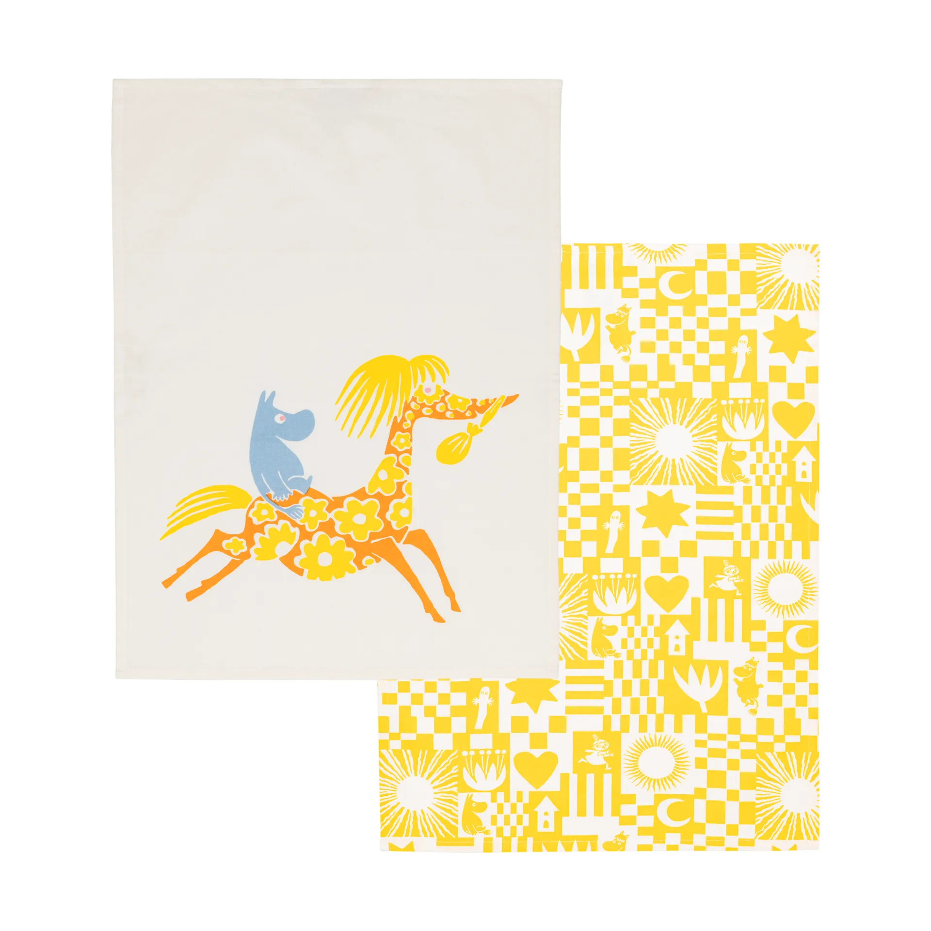 Party mumi viskestykke 50x70 cm 2 dele, Gul Moomin Arabia