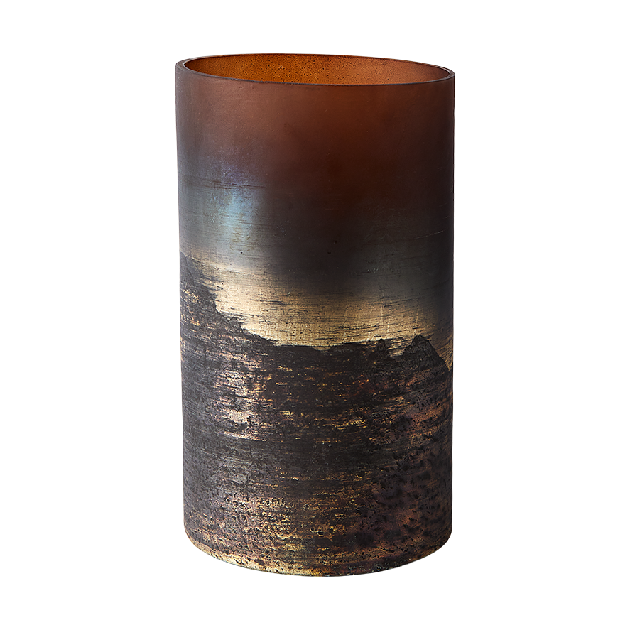 MUUBS Lana vase Ø14×25 cm Brown-gold