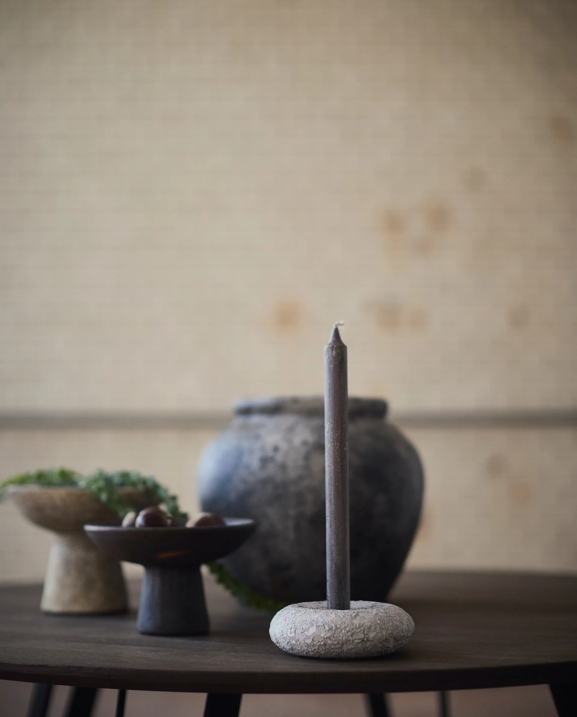 Luna lysestage, Grey, Ø13×4,8 cm MUUBS