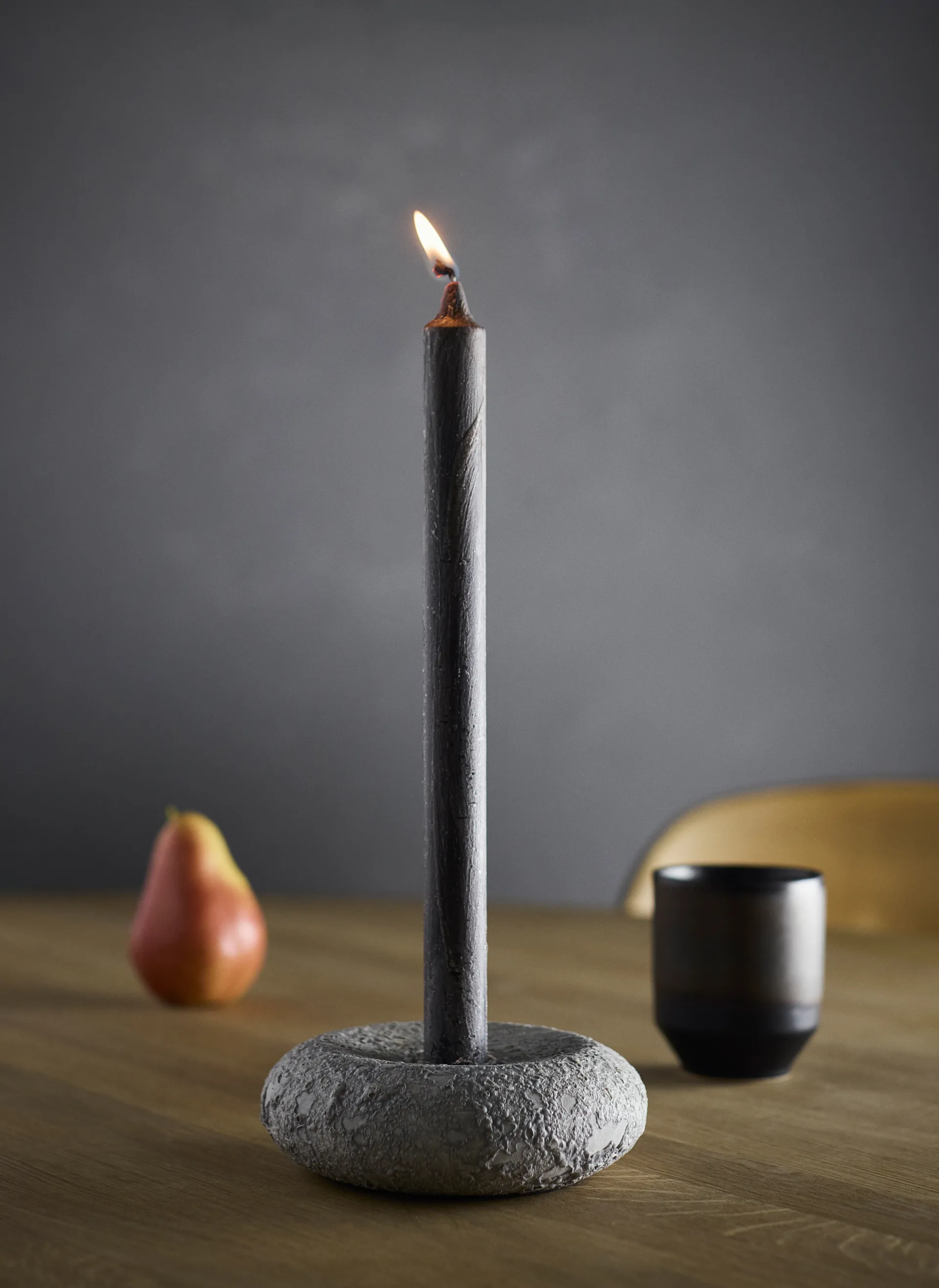 Luna lysestage, Grey, Ø13×4,8 cm MUUBS