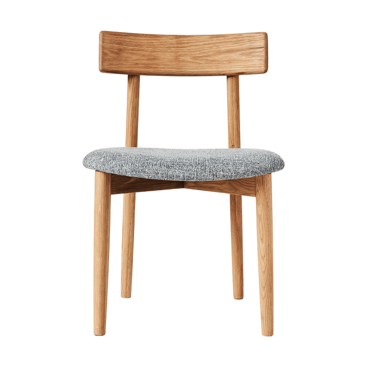 Tetra stol med polstret sæde, Betonfarvet stof-naturolieret egetræ MUUBS