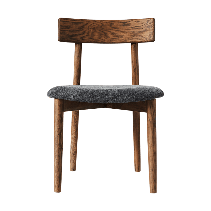 Tetra stol med polstret sæde, Granitfarvet stof-mørkfarvet eg MUUBS
