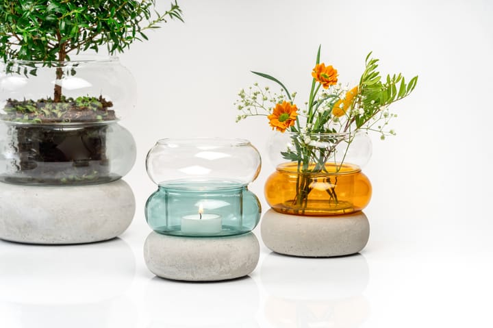 Bagel vase/fyrfadsstage 12 cm, Lake blue Muurla