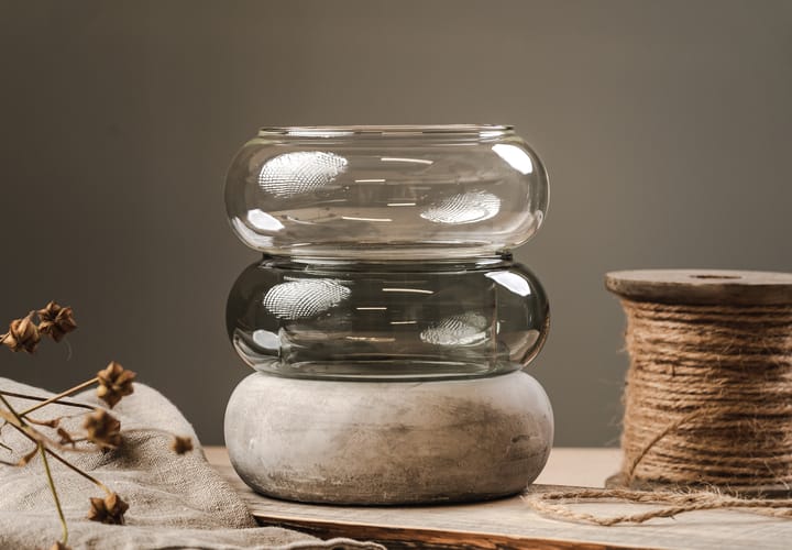 Bagel vase/fyrfadsstage 22 cm, Grå Muurla
