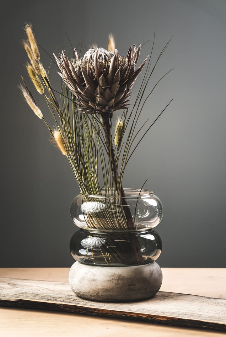 Bagel vase/fyrfadsstage 22 cm, Grå Muurla