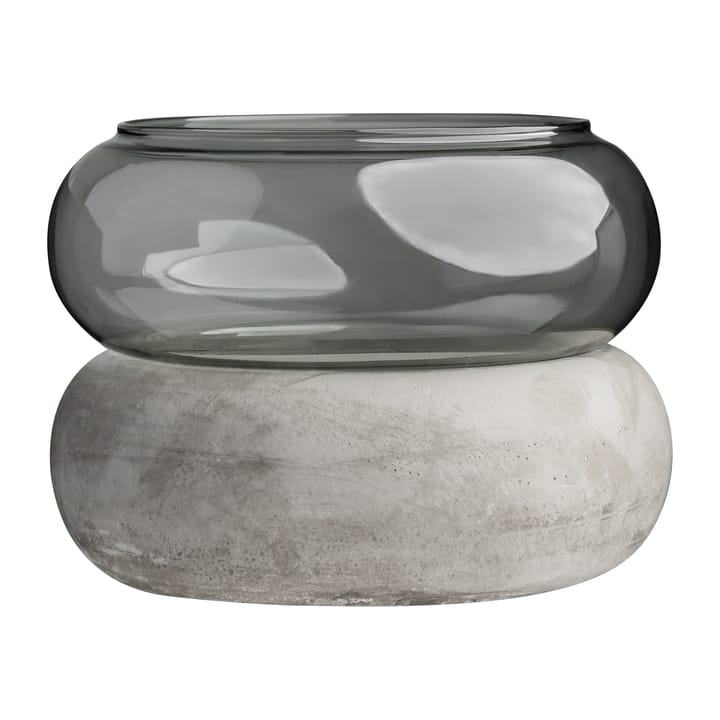 Bagel vase/fyrfadsstage 22 cm, Grå Muurla