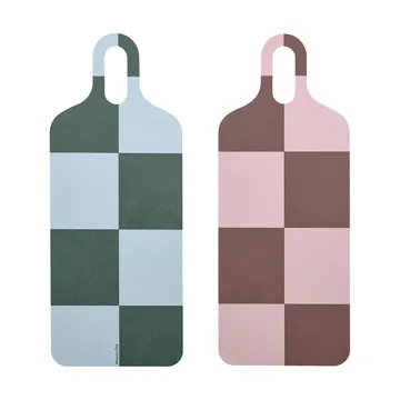 Checks & Stripes bakke 13x33 cm - Brown-pink-green - Muurla