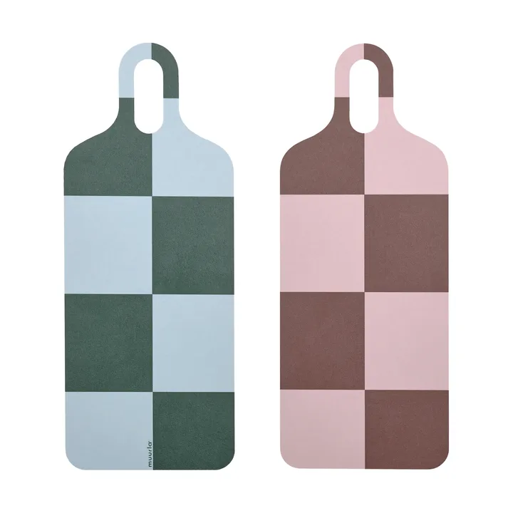 Checks & Stripes bakke 13x33 cm - Brown-pink-green - Muurla