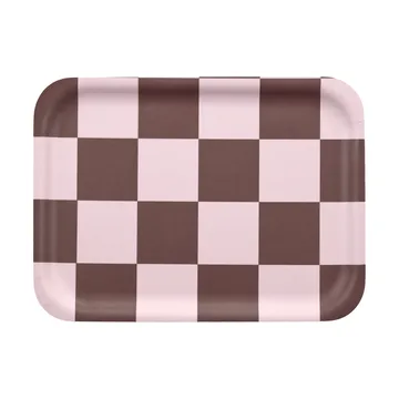 Checks & Stripes bakke 20x27 cm - Brown-pink - Muurla