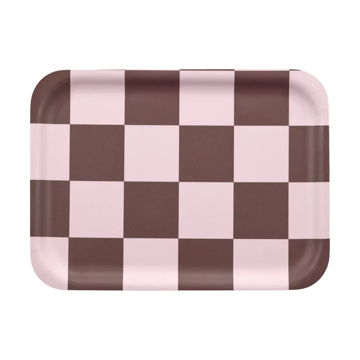Checks & Stripes bakke 20x27 cm - Brown-pink - Muurla