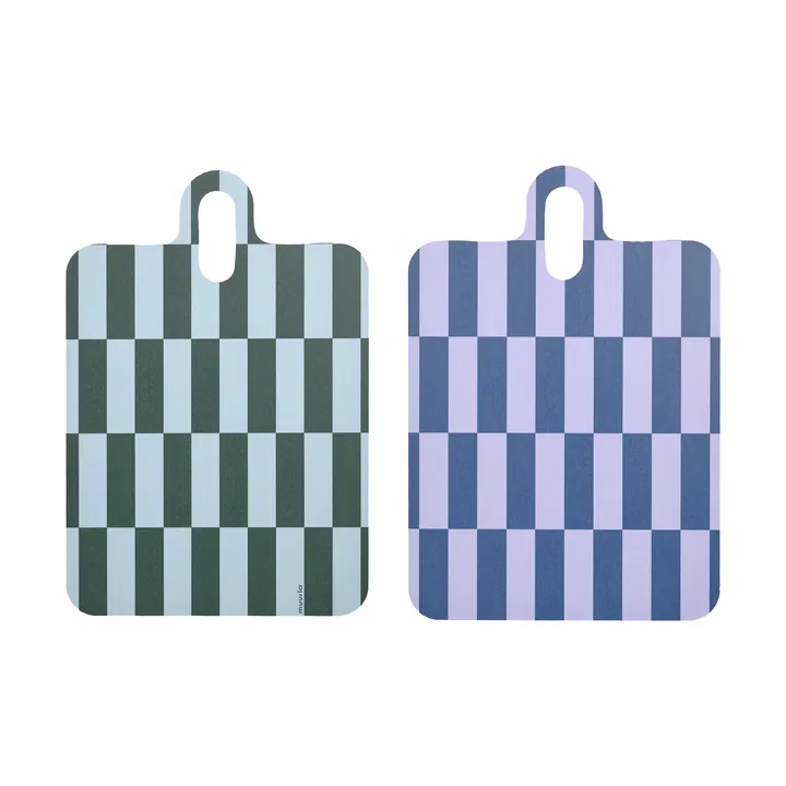 Checks & Stripes bakke 21x31 cm - Lilac-blue-green - Muurla