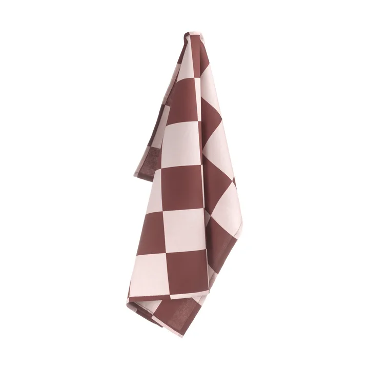 Checks & Stripes køkkenhåndklæde - Brown-pink, 50x65cm - Muurla