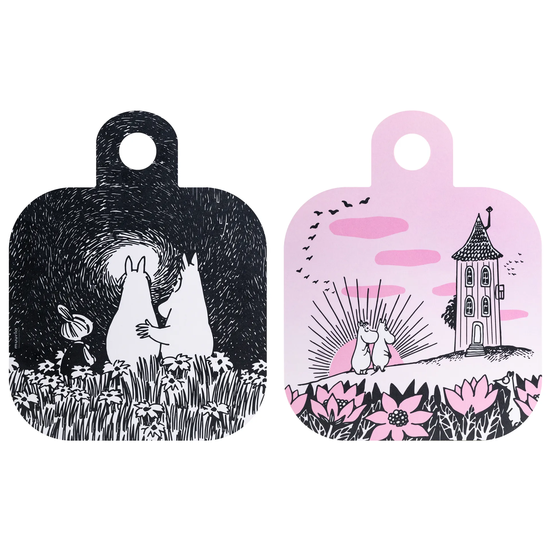 Chop & Serve Friendship serveringsbakke 25x32 cm, Sort/Lyserød Muurla