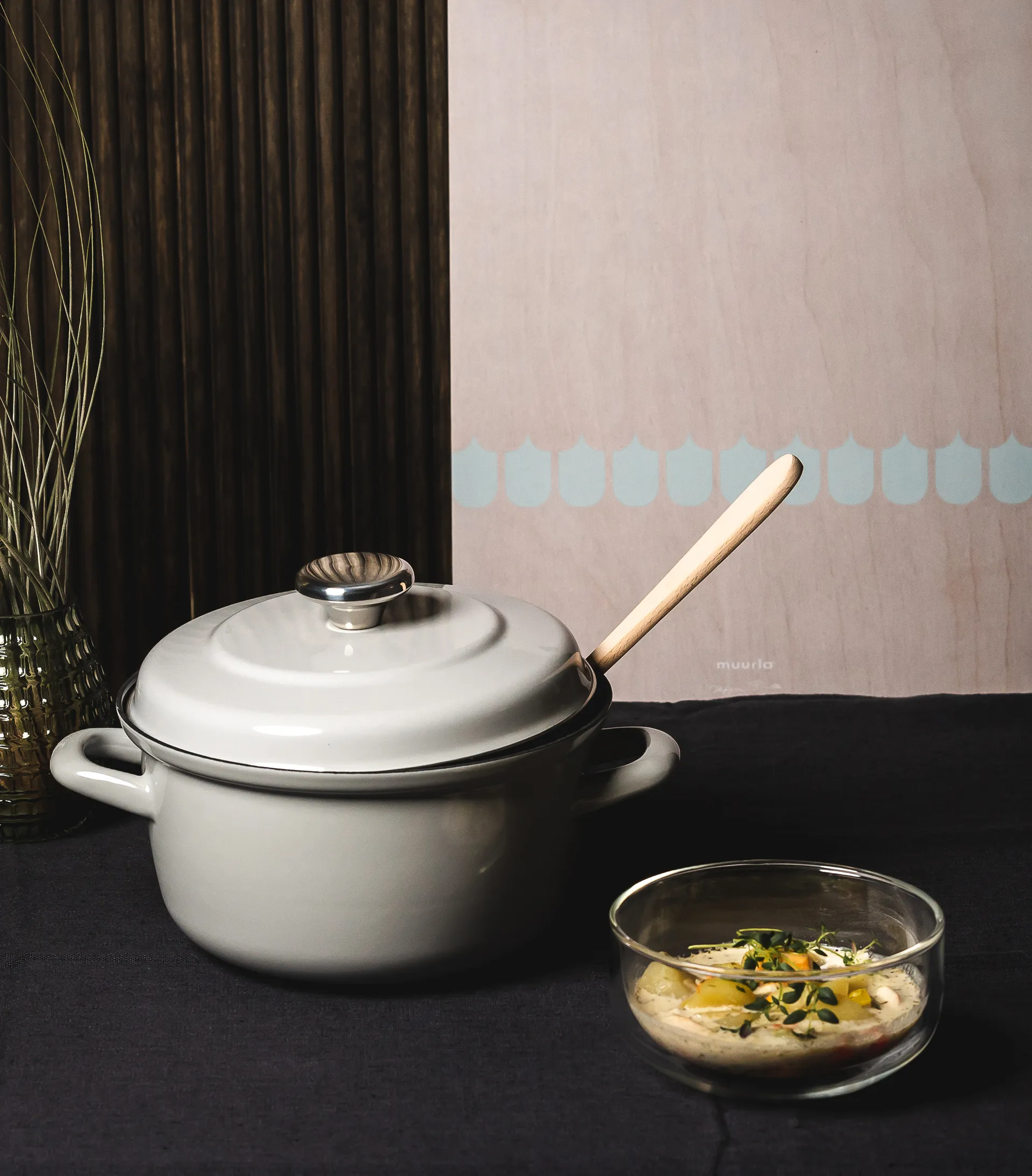 Chop & Serve Vappu bakke 30x44 cm, Birk/Grøn Muurla