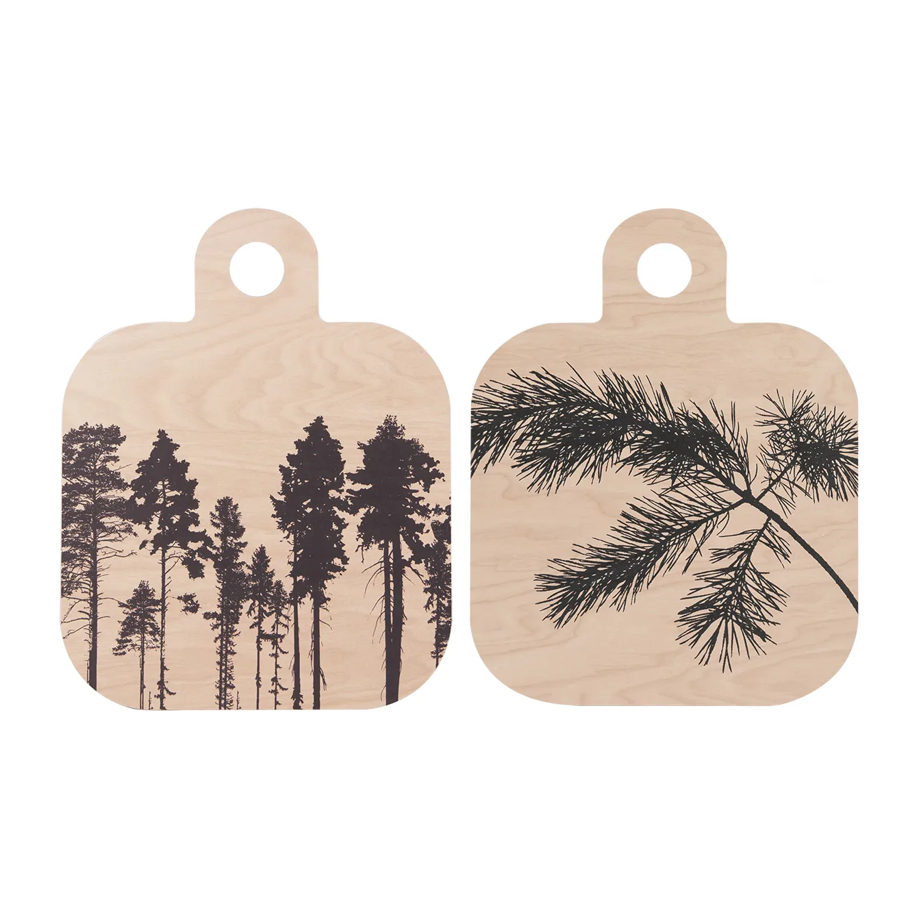 Forest skærebræt 25x32 cm, Natur-sort Muurla