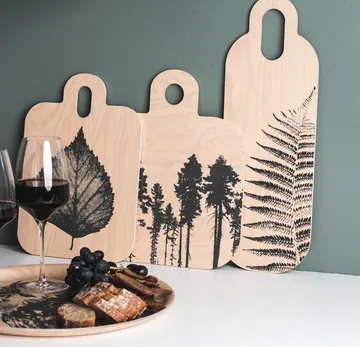 Forest skærebræt 25x32 cm - Natur-sort - Muurla