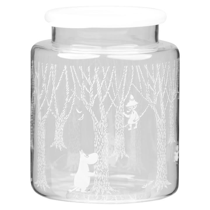 In the Woods glaskrukke med silikonelåg 17 cm, Klar/Hvid Muurla