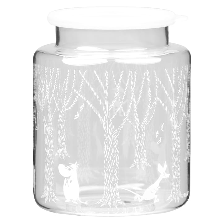 In the Woods glaskrukke med silikonelåg 17 cm, Klar/Hvid Muurla