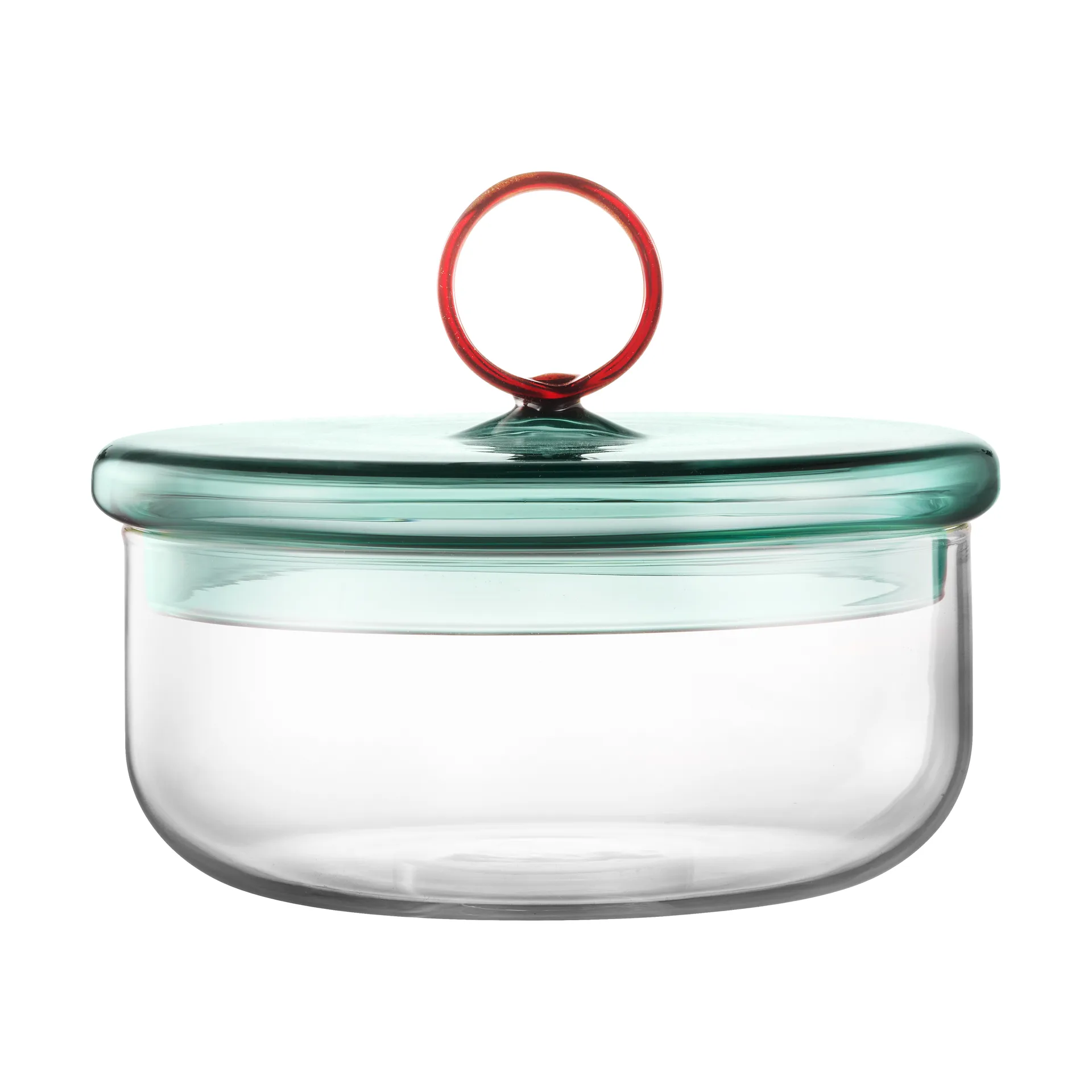 Loop lav skål med låg Ø15 cm, Klar-teal-amber Muurla