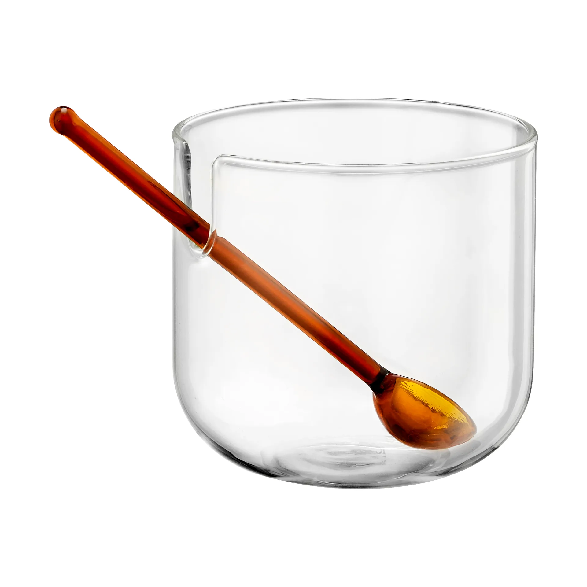 Loop sukkerskål inkl. ske Ø14 cm, Klar-pink-amber Muurla